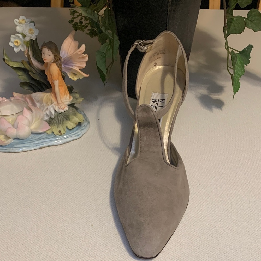 Nine West Taupe Suede Heels